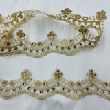 Beaded Lace Trimming 100% Polyester Net Mesh 2"