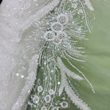 Beaded Embroidered Lace Fabric