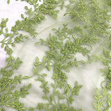 Beaded Corded Bridal Lace Fabric 52" Peach Lime Green