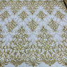 Beaded Corded Bridal Lace Fabric 56" Wide