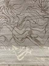 Maximus 233 Polyester Viscose Blend Fabric - Earth Tones Abstract Design, Color-Changing Flat Weave, Beige Platinum Viscose, 7'6" X 10'3" (1 Rug)