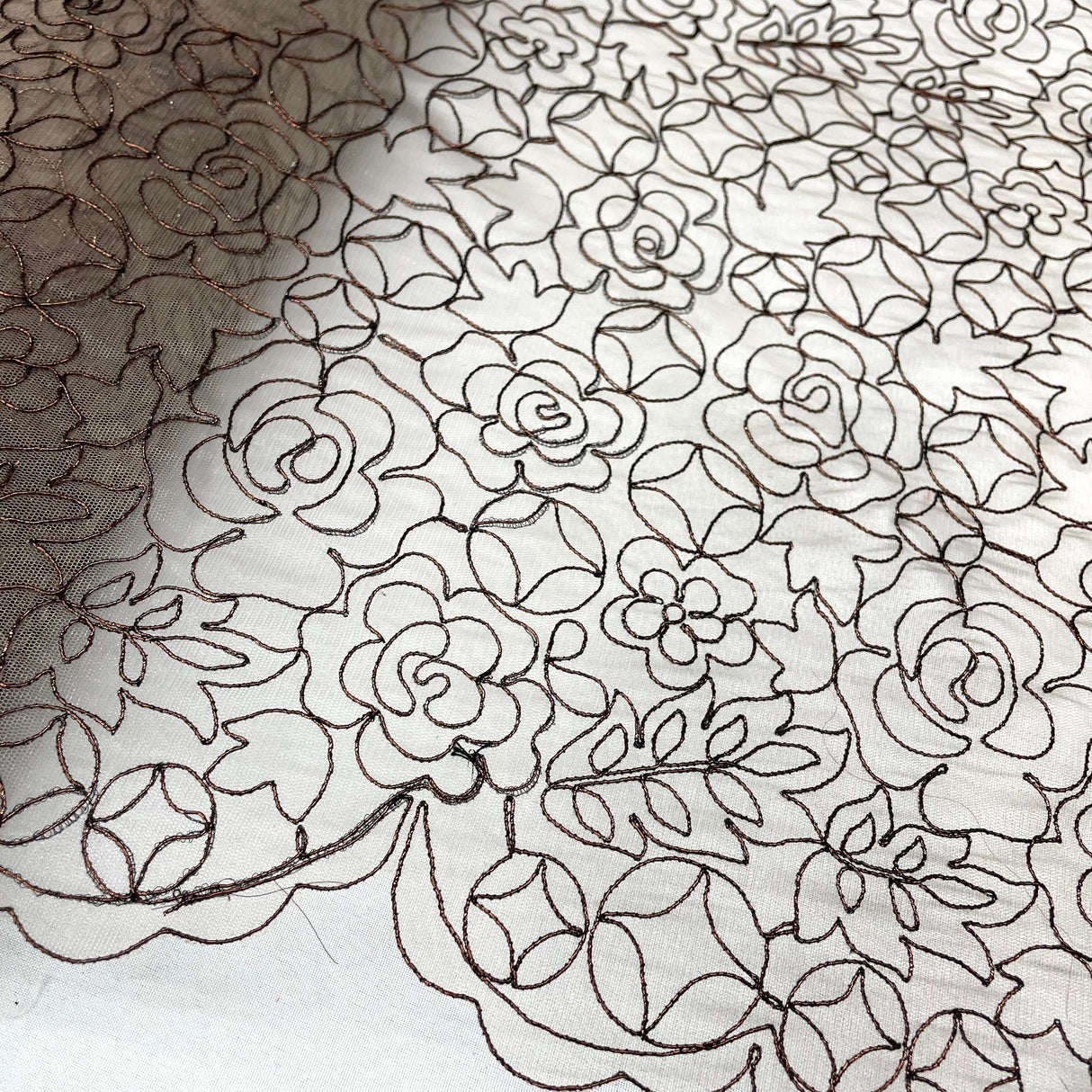 Corded Bridal Lace Fabric Embroidered Net Mesh