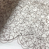 Corded Bridal Lace Fabric Embroidered Net Mesh