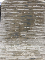 Maximus 231 Polyester Viscose Fabric - Brick Design, Silver/Platinum, Flat Weave (1 Rug)