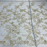 Corded Bridal Lace Fabric - Embroidered Floral Design, 53" Width (1 Yard)