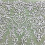Beaded Sequined Lace Fabric