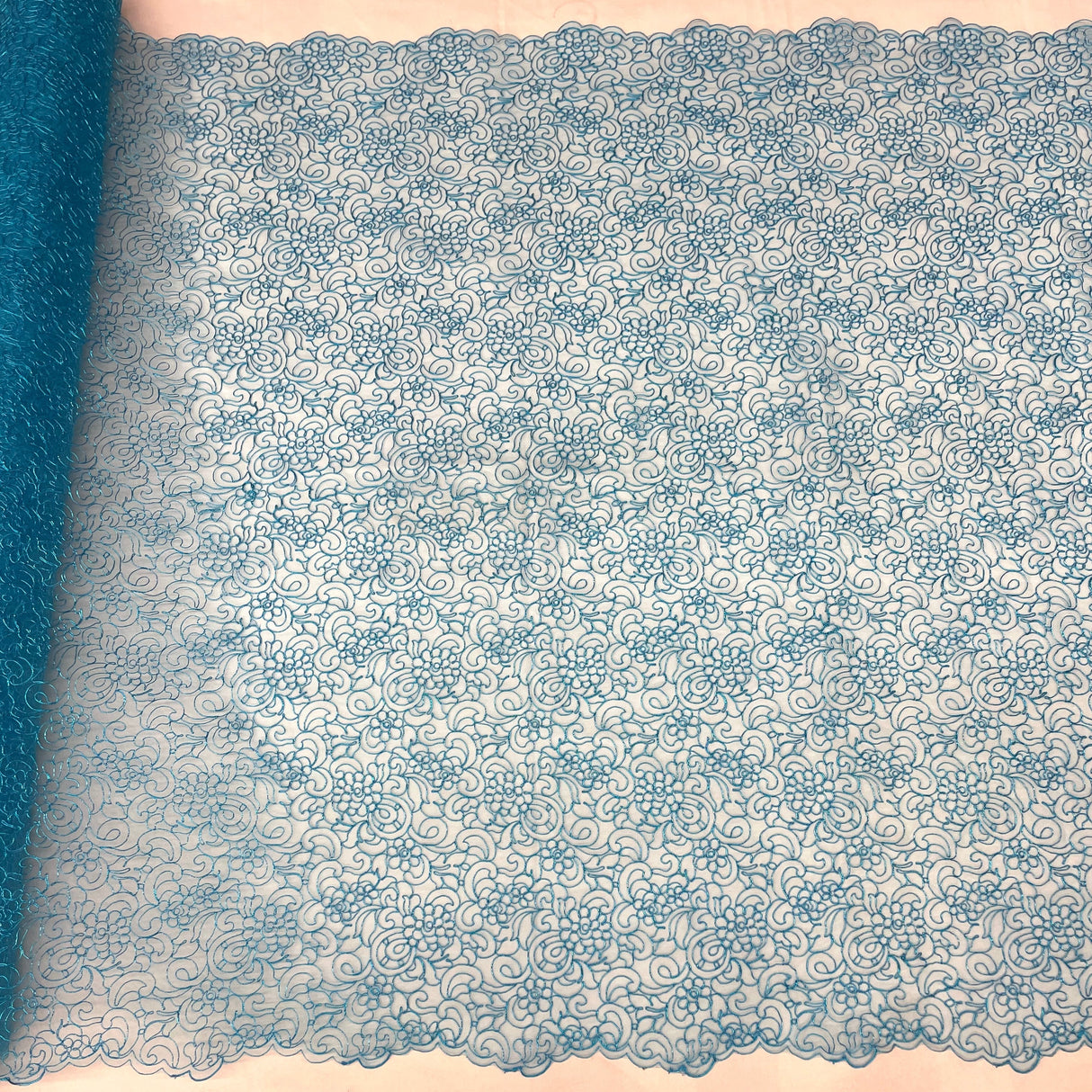 Polyester Corded Bridal Lace Fabric 53" Wide