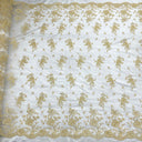 Bridal Lace Fabric Corded Embroidered 54" Wide