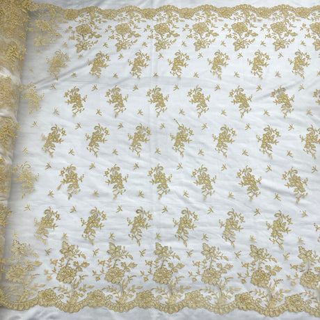 Bridal Lace Fabric Corded Embroidered 54" Wide