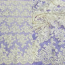 1 Yard Corded Bridal Lace Fabric Embroidered on 100% Polyester Net Mesh – 51"