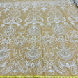 Beaded Lace Fabric - Embroidered Polyester Net Mesh, White, Ivory, Antique Silver, 51" Width (1 Yard)