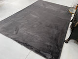 Bella Rug Collection Polyester Fabric - Soft Luxurious Modern Rug, Sandy Beige, Slate Silver, Raven Charcoal, 6' 5" x 9' 2", 2' x 6' (1 Piece)