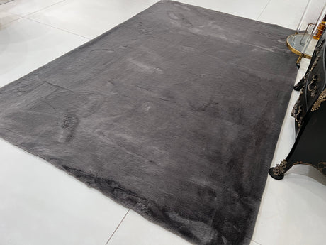 Bella Rug Collection Polyester Fabric - Soft Luxurious Modern Rug, Sandy Beige, Slate Silver, Raven Charcoal, 6' 5" x 9' 2", 2' x 6' (1 Piece)