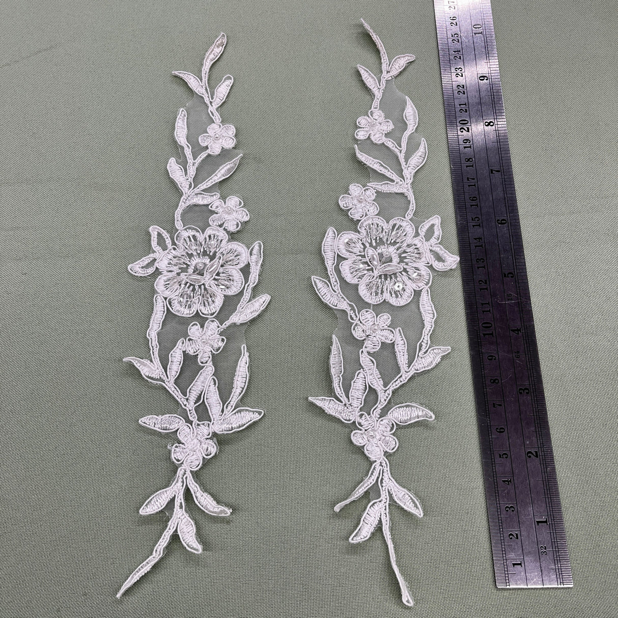 Embroidered Lace Applique Ivory