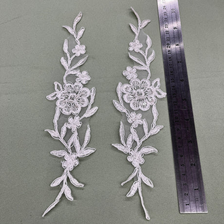 Embroidered Lace Applique Ivory