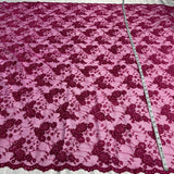 Beaded Corded Lace Fabric 100% Polyester Net Mesh 52"