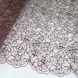 Embroidered Lace Turquoise Mesh