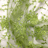 1 Yard Corded Bridal Lace Fabric Embroidered on 100% Polyester Net Mesh | Lace USA - 95575W - Lime Green - 52" Wide