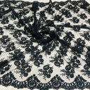 Corded Bridal Lace Fabric on Polyester Net Mesh