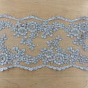 Corded Lace Trim 6" Double-Sided Embroidered Mesh