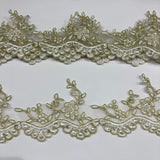 Beaded Corded Lace Trimming 3.25"