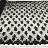 Corded Bridal Lace Fabric - Embroidered Floral Pattern, 52" Width (1 Yard)