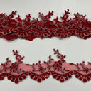 Beaded Corded Lace Trim Metallic