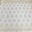 Corded Bridal Lace Fabric - Embroidered Net Mesh, 54" Width (1 Yard)
