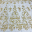 Beaded Embroidered Lace Fabric