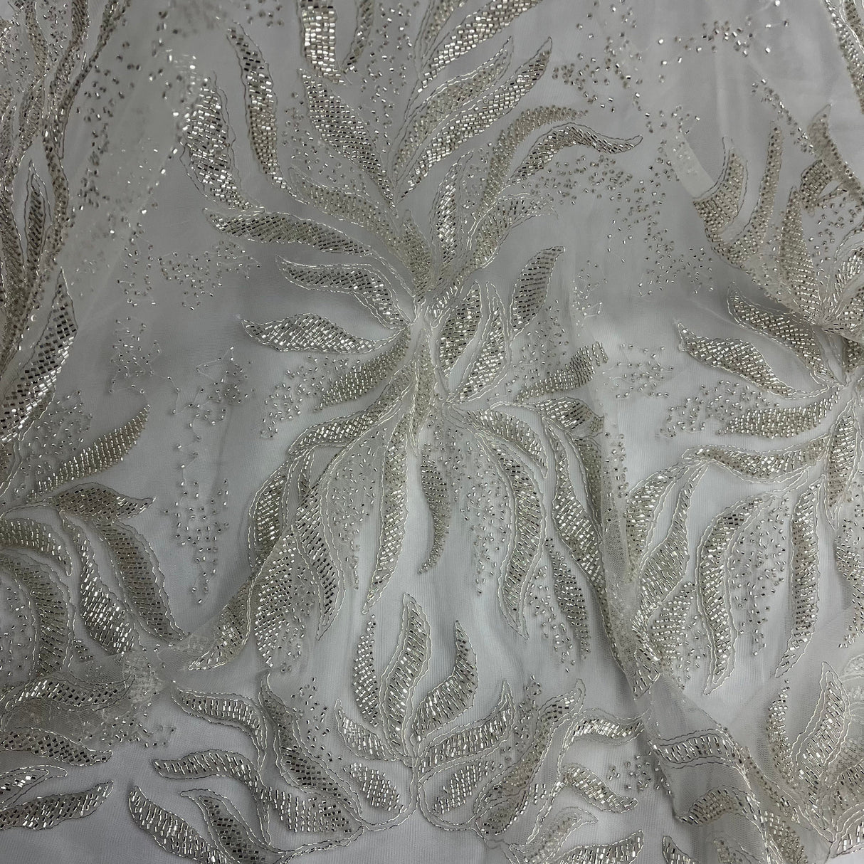 Beaded Corded Bridal Lace Fabric 58" Wide
