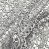 1 Yard Embroidered Guipure Lace Fabric on 100% Polyester Net Mesh, Blush Color