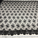 Embroidered Lace Fabric on Polyester Net Mesh