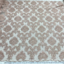 Beaded Lace Fabric on Polyester Net Mesh 56"
