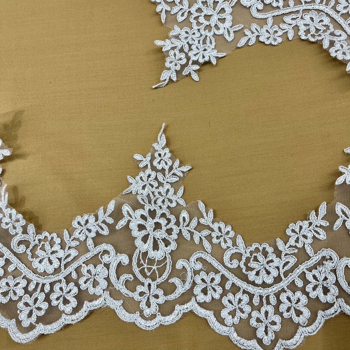 Embroidered Mesh Lace Trimming 6"