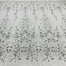 1 Yard Ivory Beaded Lace Fabric Embroidered on 100 Percent Polyester Net Mesh 52 Inch Width
