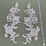 Beaded Corded Floral Lace Applique