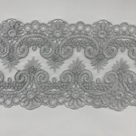 Corded Lace Trimming 6.5" Double Sided Embroidered
