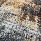 Yellow Gray Multicolor Print Vintage Design Printed Rug Fabric - Multi Vintage Print, 7'6" X 10'3" (1 Piece)