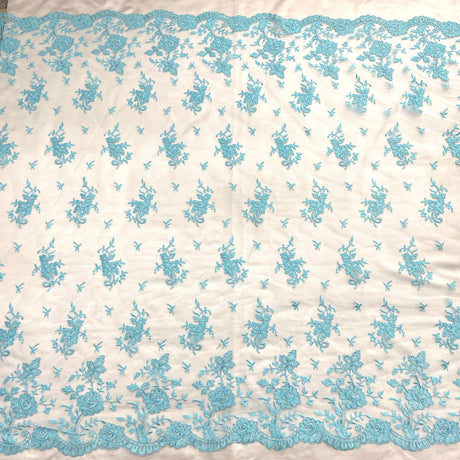 Bridal Lace Fabric Corded Embroidered 54" Wide