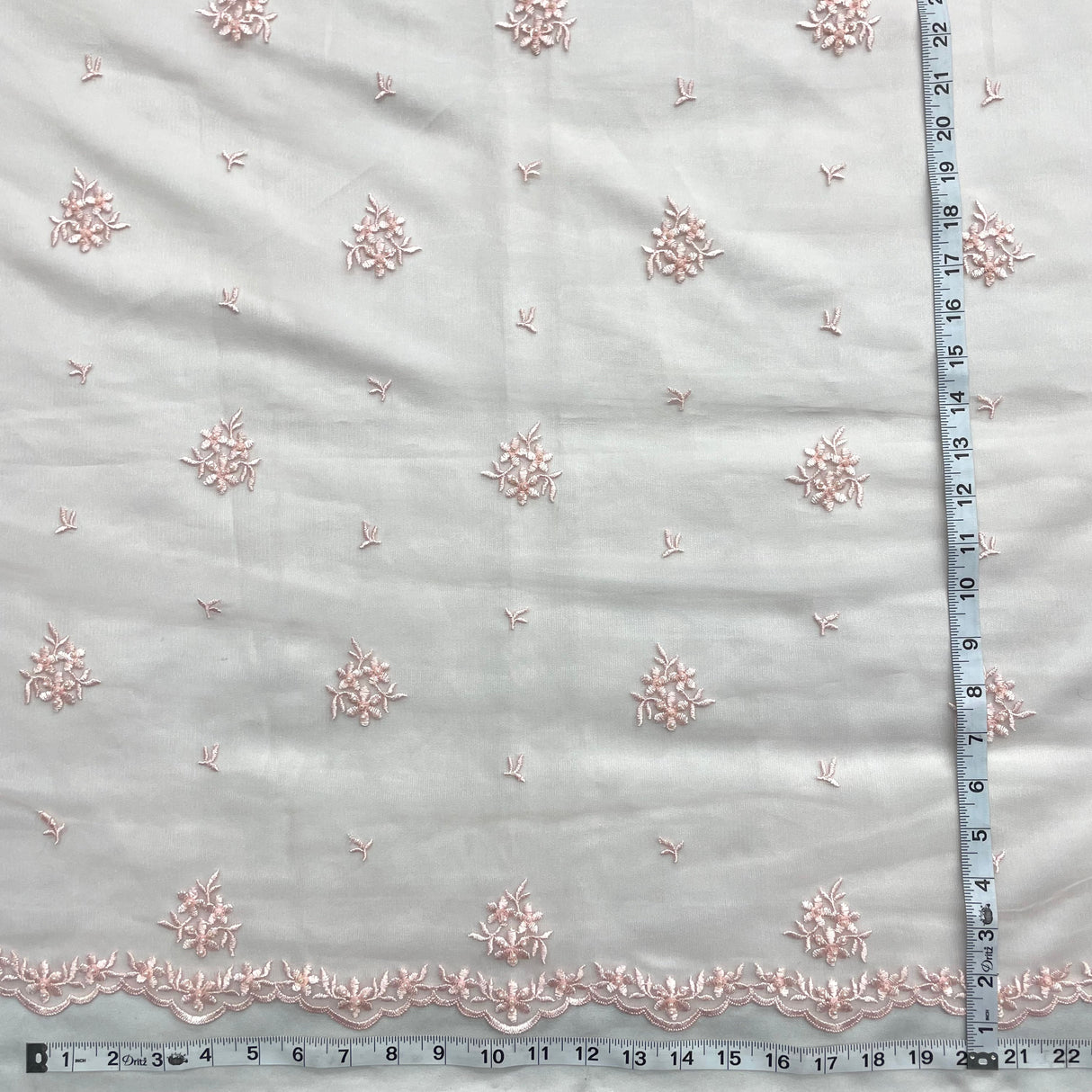 Beaded Embroidered Lace Mesh Fabric