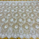 Beaded Chantilly Floral Lace White