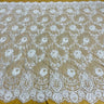 Beaded Chantilly Floral Lace White