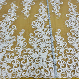 Beaded Corded Bridal Lace Fabric 51"