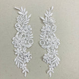 Beaded Lace Applique Ivory White