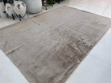 Bella Rug Collection Polyester Fabric - Soft Luxurious Modern Rug, Sandy Beige, Slate Silver, Raven Charcoal, 6' 5" x 9' 2", 2' x 6' (1 Piece)