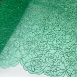 Embroidered Lace Turquoise Mesh