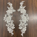 Beaded Corded Floral Lace Applique