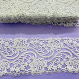 Corded Embroidered Lace Trim 4" Double-Sided