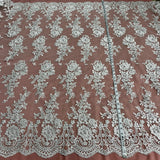 Corded Bridal Lace Fabric 54" Polyester Net Mesh