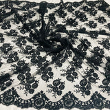 Corded Bridal Lace Fabric 50" Embroidered Polyester Net Mesh